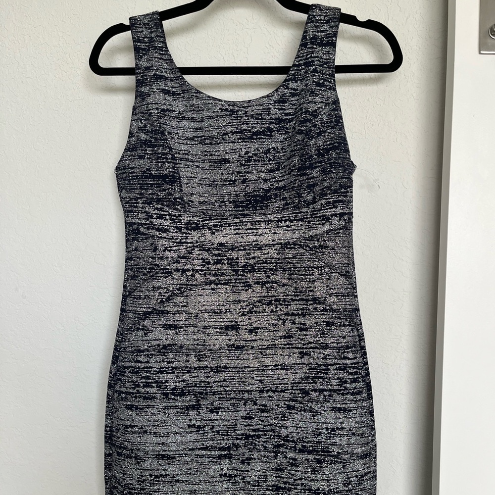 Silver and Blue Prom Dress
